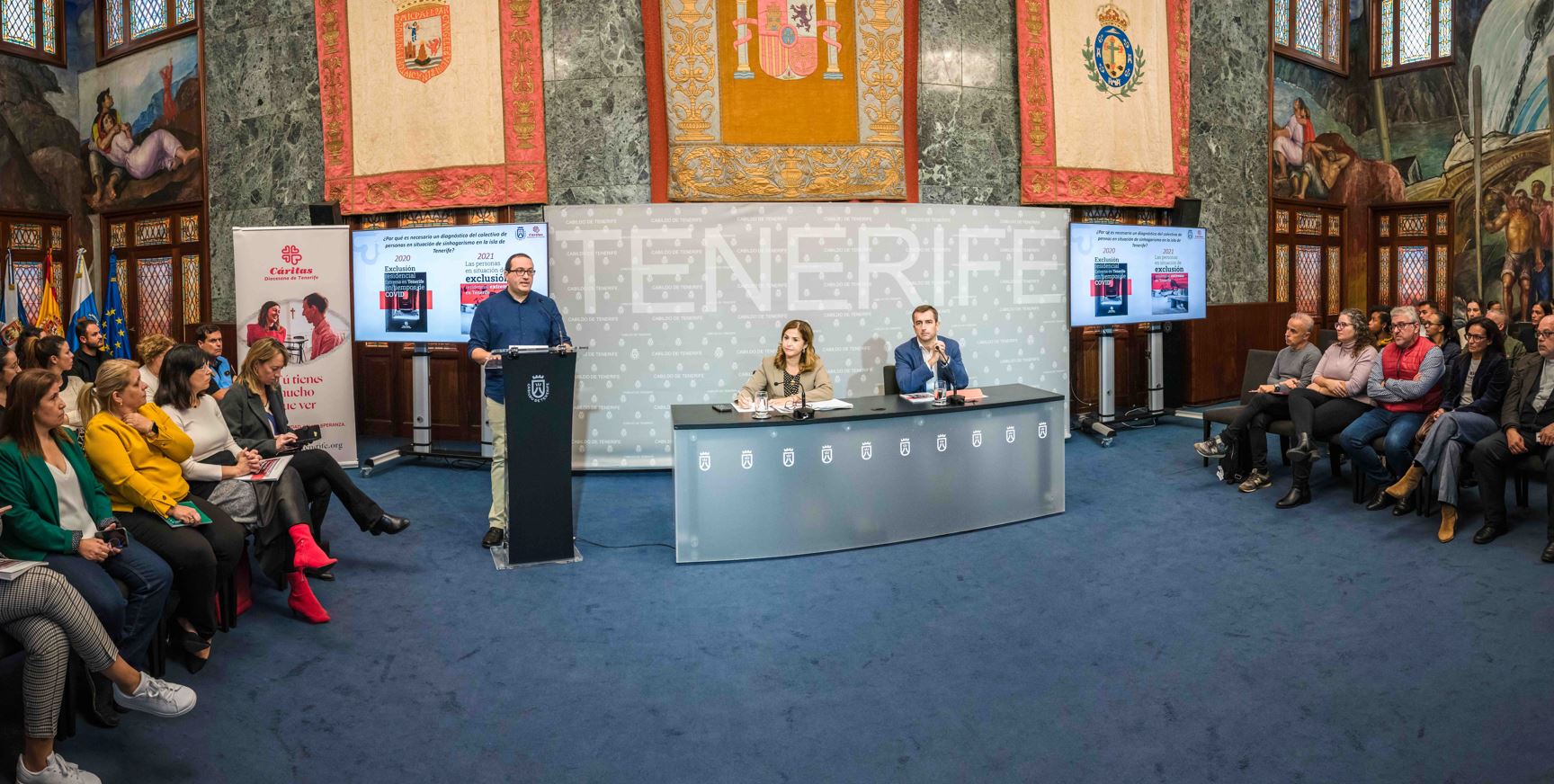 El Cabildo acoge la presentación del estudio sobre sinhogarismo en Tenerife, elaborado por Cáritas